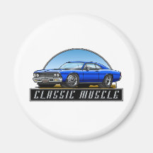 66_Chevelle_Blue Fridge Magnet
