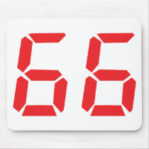 66 sixty-six red alarm clock digital number mouse mats