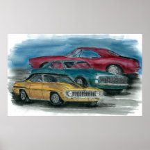 67, 68, copie de 69 CAMAROS Posters