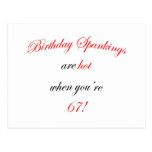 67 Birthday Spankings Post Card