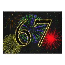 67th birthday party invitate personalized announcement