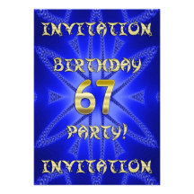 67th Birthday party invitation