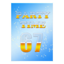 67th birthday party invitation with beer