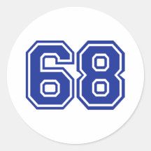 68 - number sticker