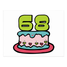 68 Year Old Birthday Cake Post Card