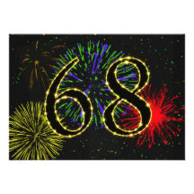 68th birthday party invitate custom announcement