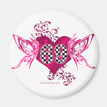 69 race number butterflies refrigerator magnet
