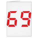 69 sixty-nine red alarm clock digital number greeting cards