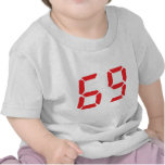 69 sixty-nine red alarm clock digital number tee shirt