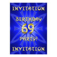 69th Birthday party invitation