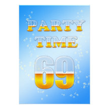 69th birthday party invitation with beer