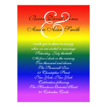 6.5x9 Gay Wedding Rainbow LGBT Pride Basic Paper Custom Invitation