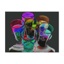 6 Coloured Cocktail Shot Glasses -Style 17