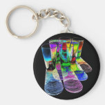 6 Coloured Cocktail Shot Glasses -Style 6 Key Chains