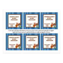 6 Favour Tags All-Star Blue Postcards