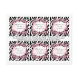 6 Favour Tags Girly Butterfly Zebra Print Animal