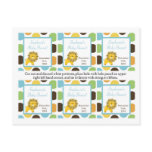 6 Favour Tags Jungle King Lion Safari Zoo Animal