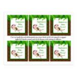 6 Favour Tags Monkey Swing Jungle Safari Zoo Anima Post Card