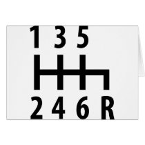 6 gearshift race car black card