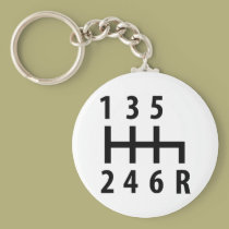 6 gearshift race car black keychains