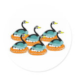 6 Geese A Laying Round Stickers