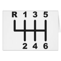 6 Speed Shift Gate Greeting Cards