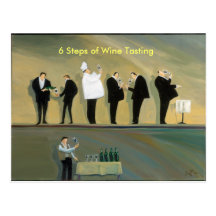 6 Steps of Wine Tasting Postcard