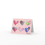 6 Valentine Hearts Greeting Card