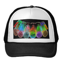 6 verres à liqueur colorés de cocktail - style 5 casquettes