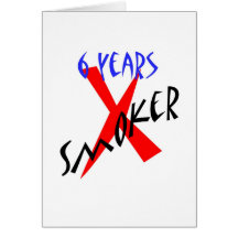6 Years Red X-smoker Greeting Card