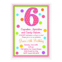 6ème invitation d'anniversaire de surprise douce