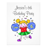 6ème partie de fille d'anniversaire de pom-pom gir invitations