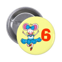 6h birthday gift for a girl, cute ballerina pinback buttons