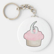 6th Birthday Cupcake Key Chain