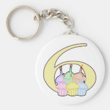 6th Birthday Key Chain