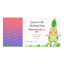 6th birthday party invitations ( dragon costume ) photo card