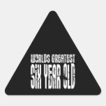 6th Birthday Party Worlds Greatest Six Year Old Triangle Stickers