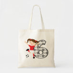 6th Birthday Red and White Soccer Girl 1 Canvas Bags