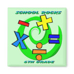 6th Grade Rocks - Math Symbols Refrigerator Magnet