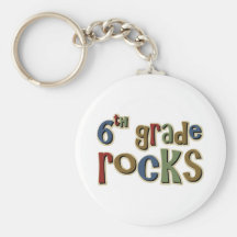 6th Grade Rocks Sixth Keychain