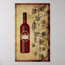 6X10 Wine Bottle Wall Art Print