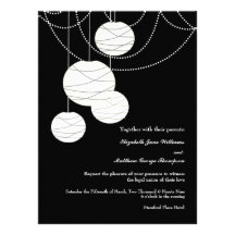 6x8 Wedding White Paper Round Lanterns Invite