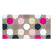 7096_polka-dots-44-pink-brown POLKA DOTS HOT PINK Photo Cards