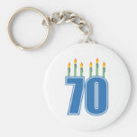 70 Birthday Candles (Blue / Green) Key Chains