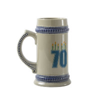 70 Birthday Candles (Blue / Green) Mug