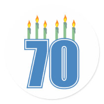 70 Birthday Candles (Blue / Green)
