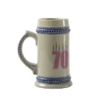 70 Birthday Candles (Pink / Purple) Mug