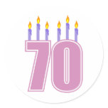 70 Birthday Candles (Pink / Purple) stickers