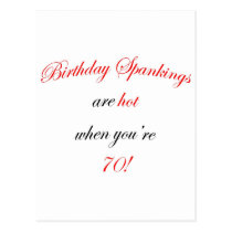 70 Birthday Spanking postcards