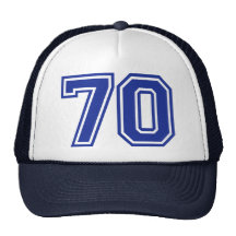 70 - number - seventy mesh hats